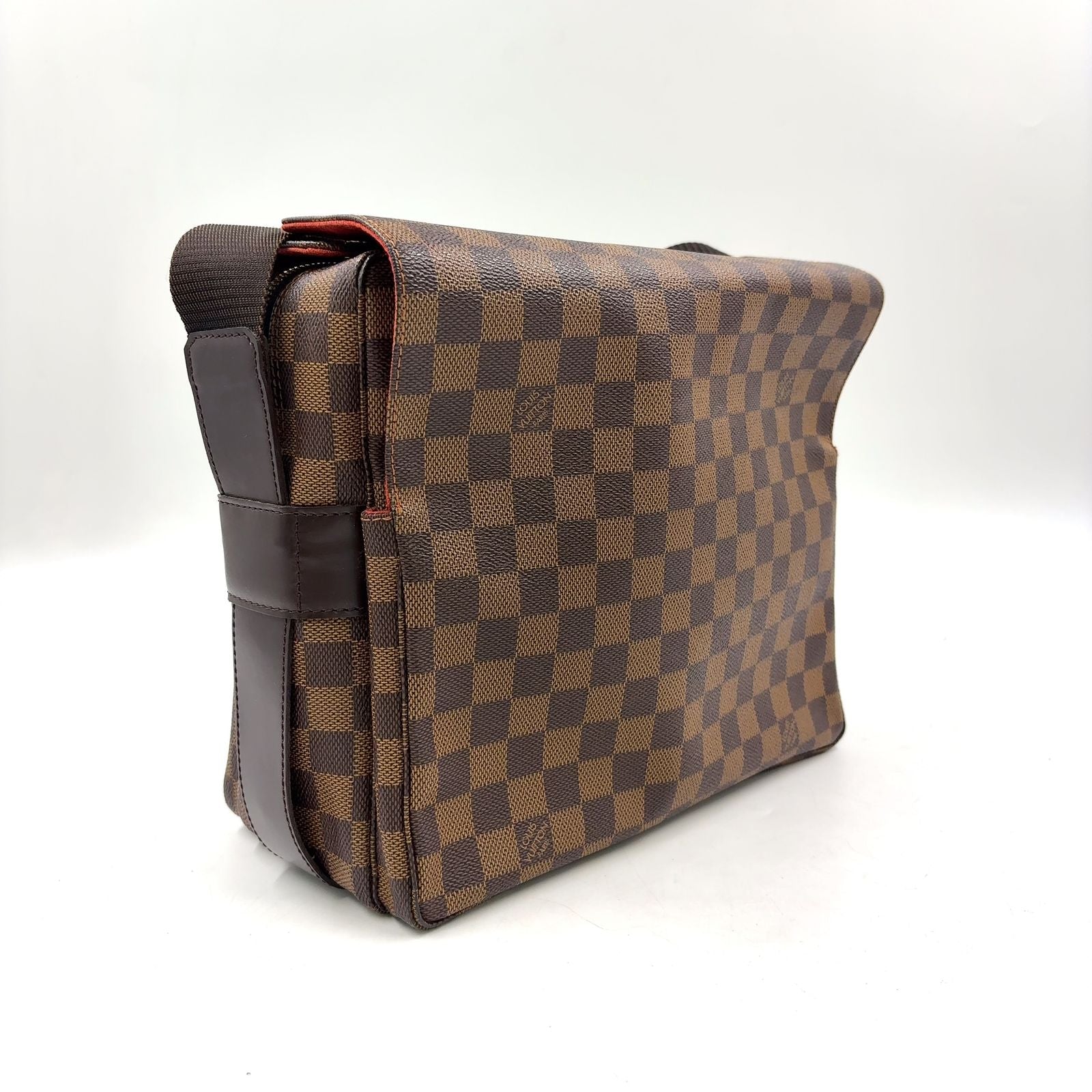 Louis Vuitton Naviglio Damier Ebene Brown Shoulder Bag Gold — view 2