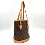 Louis Vuitton Bucket PM Monogram Leather Brown Light Shoulder Bag Gold — view 2