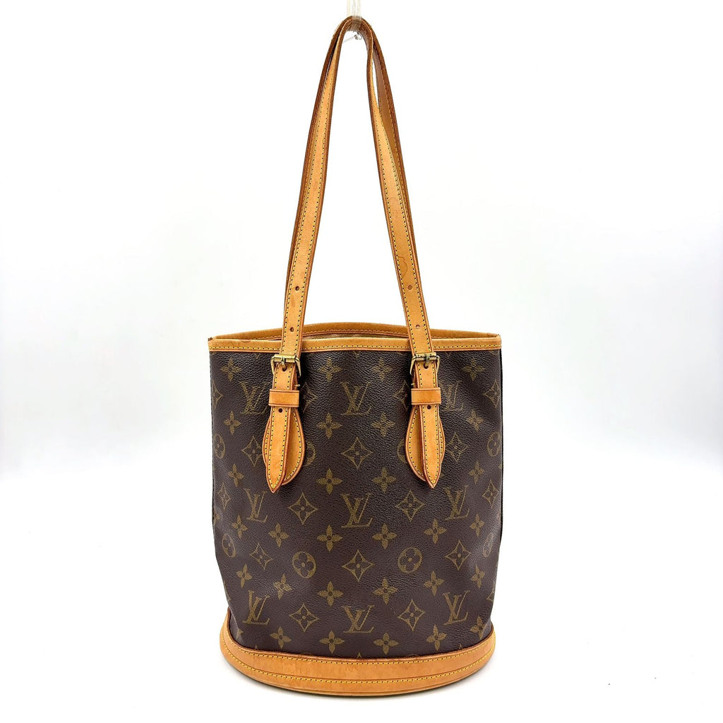 Louis Vuitton Bucket PM Monogram Leather Brown Light Shoulder Bag Gold