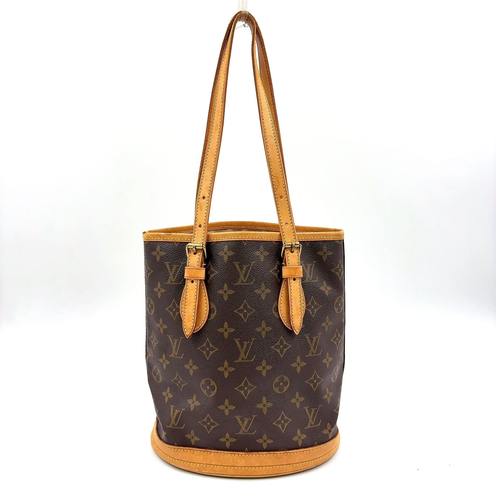 Louis Vuitton Bucket PM Monogram Leather Brown Light Shoulder Bag Gold