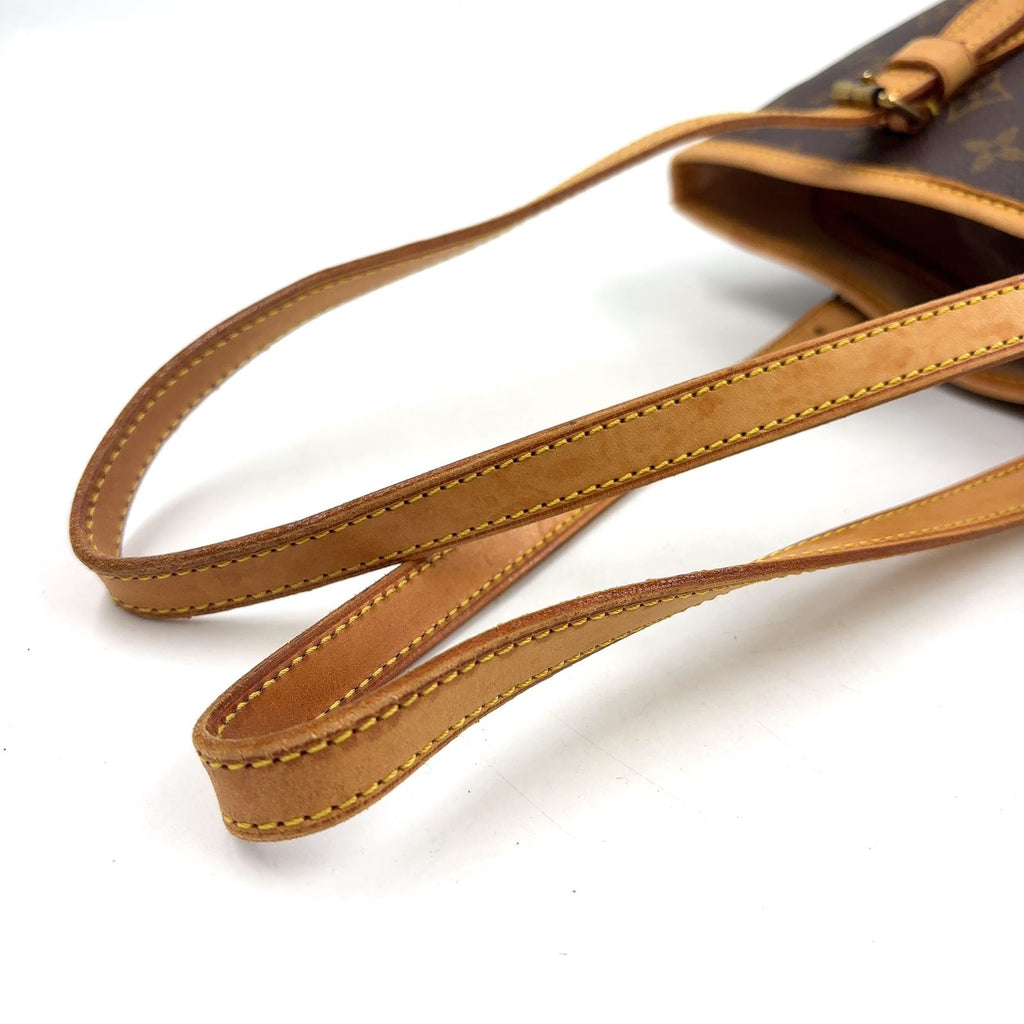 Louis Vuitton Bucket PM Monogram Leather Brown Light Shoulder Bag Gold — view 6