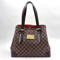 Louis Vuitton Hampstead MM Damier Ebene Leather Brown Tote Bag Gold