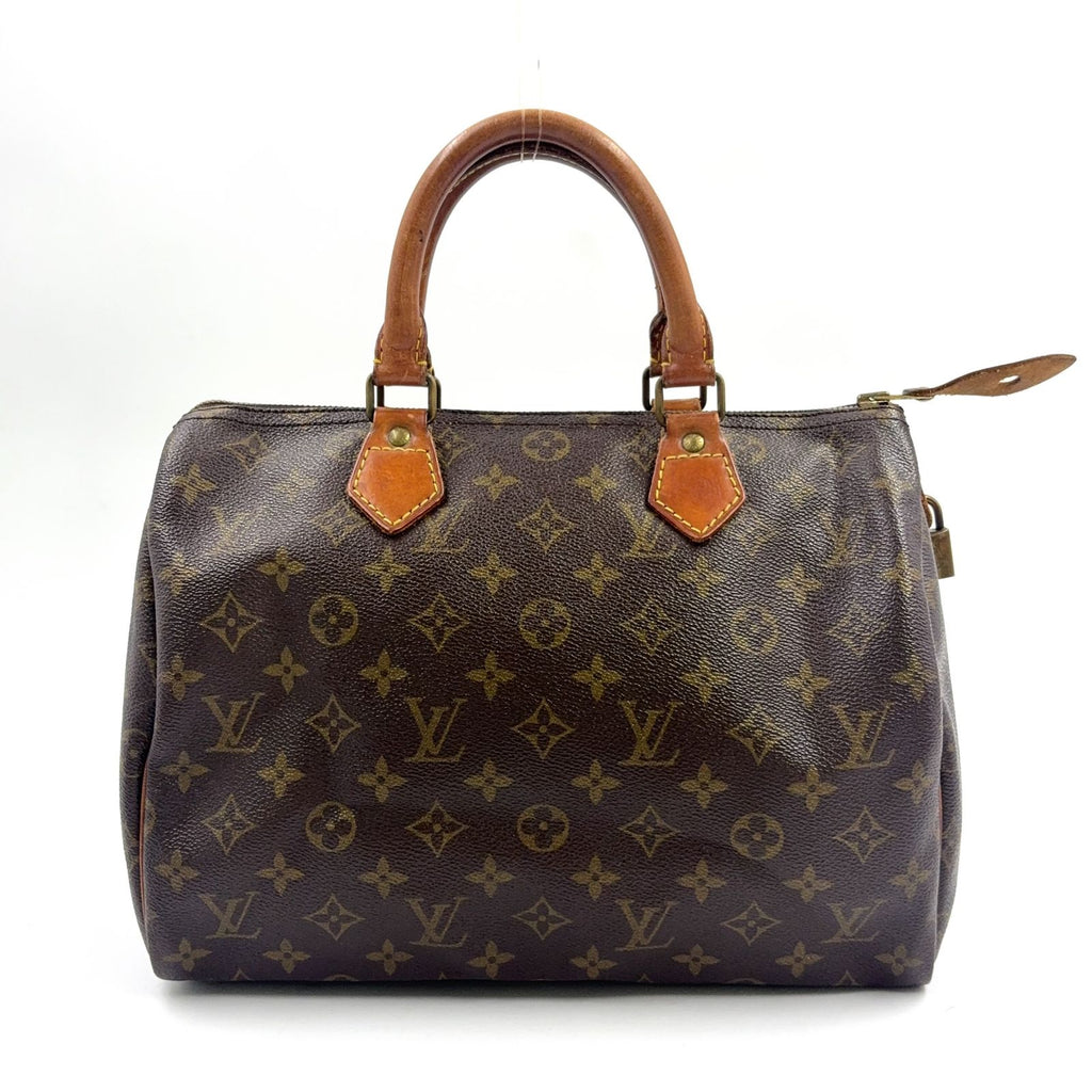 Louis Vuitton Speedy 30 Monogram Leather Brown Light Handbag Gold