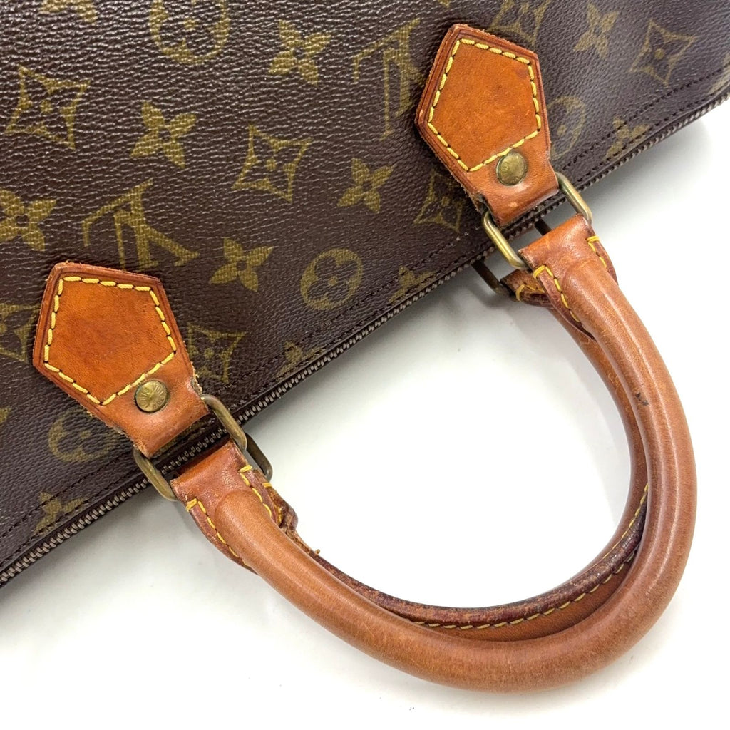 Louis Vuitton Speedy 30 Monogram Leather Brown Light Handbag Gold — view 5