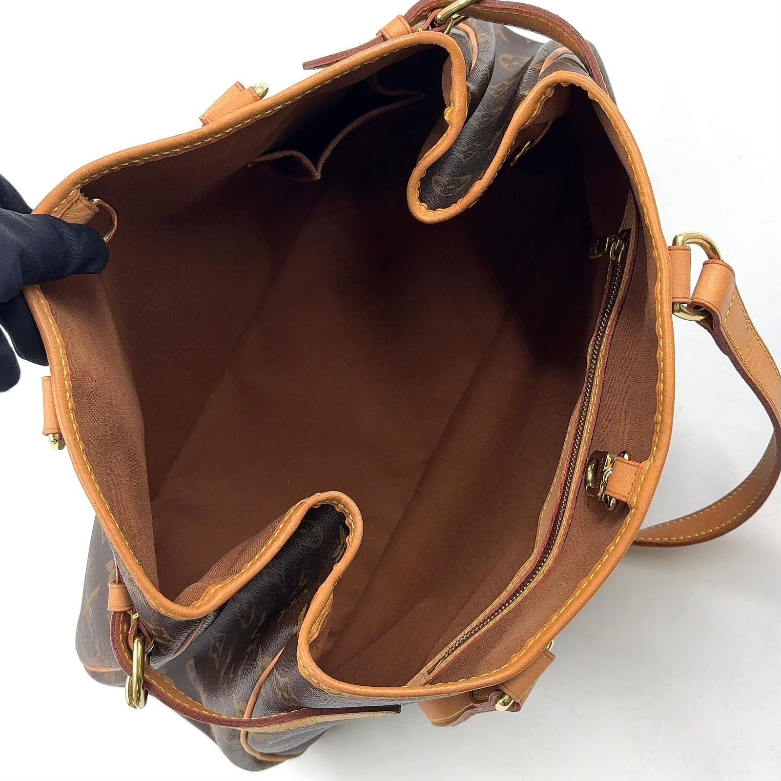 Louis Vuitton Batignolles Oriental Monogram Leather Brown Light Tote Bag Gold — view 3