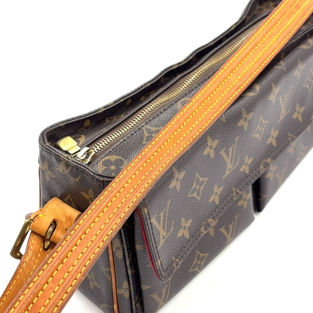 Louis Vuitton Viva Cite MM Monogram Blurry Leather Brown Shoulder Bag Gold — view 8