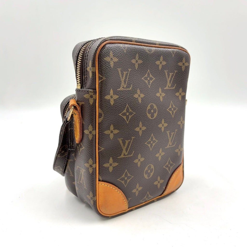 Louis Vuitton Amazon Monogram Leather Brown Shoulder Bag Gold — view 2