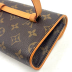 Louis Vuitton Pochette Twin PM Monogram XS Leather Brown Shoulder Bag Gold — view 8