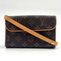 Louis Vuitton Pochette Twin PM Monogram XS Leather Brown Shoulder Bag Gold