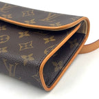 Louis Vuitton Pochette Twin PM Monogram XS Leather Brown Shoulder Bag Gold — view 6