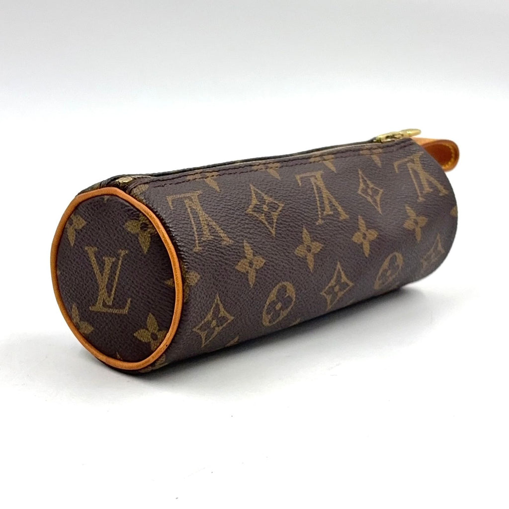Louis Vuitton Trousse Monogram Leather Brown Pouch Gold — view 2