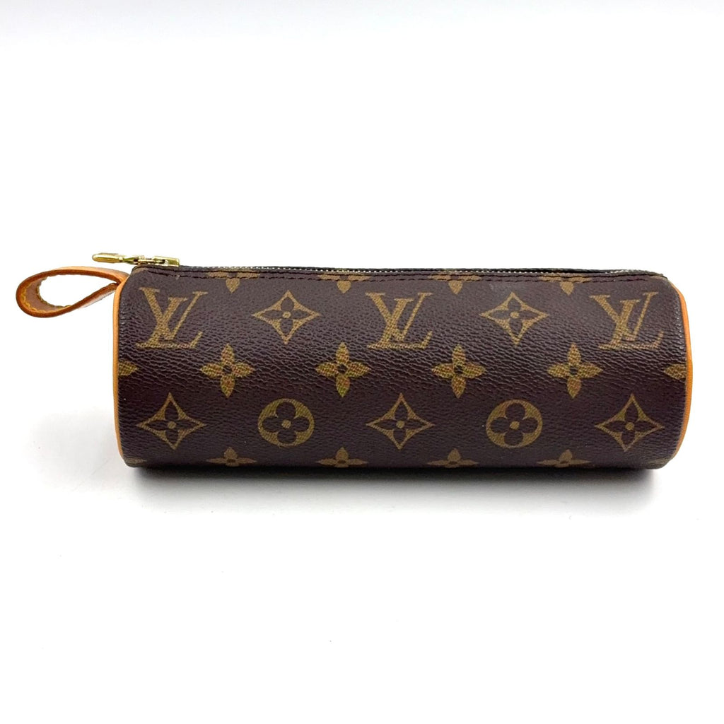 Louis Vuitton Trousse Monogram Leather Brown Pouch Gold