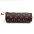Louis Vuitton Trousse Monogram Leather Brown Pouch Gold