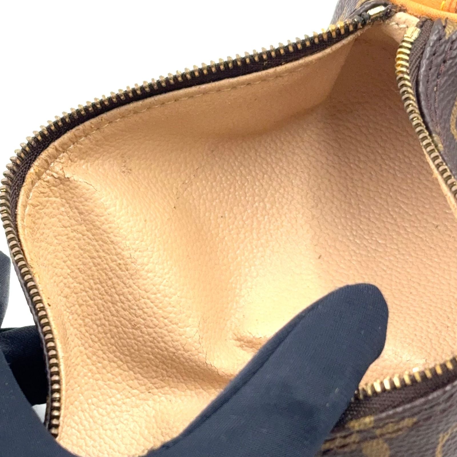 Louis Vuitton Trousse Monogram Leather Brown Pouch Gold — view 7