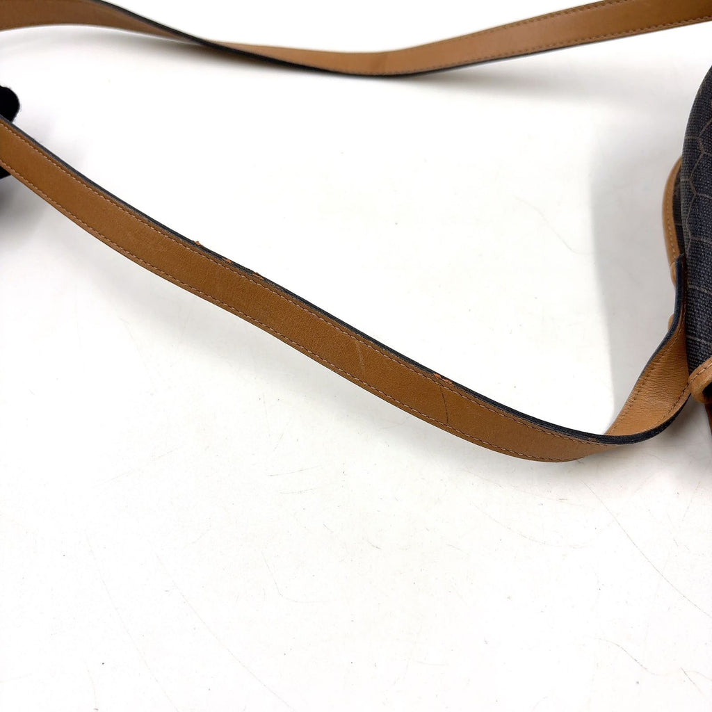 Dior Honeycomb Leather Dark Brown Light Shoulder Bag Gold — view 6