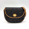 Dior Honeycomb Leather Dark Brown Light Shoulder Bag Gold