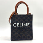 Celine Mini Vertical Cover 2-Way Shoulder Leather Brown Light Handbag Gold