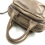 Prada Vitello Shine Bowlet Calfskin Gray Handbag Gold — view 6
