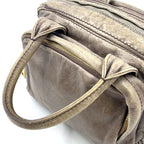 Prada Vitello Shine Bowlet Calfskin Gray Handbag Gold — view 7