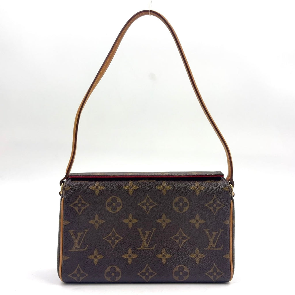 Louis Vuitton Recital Monogram Leather Brown Handbag Gold