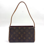 Louis Vuitton Recital Monogram Leather Brown Handbag Gold