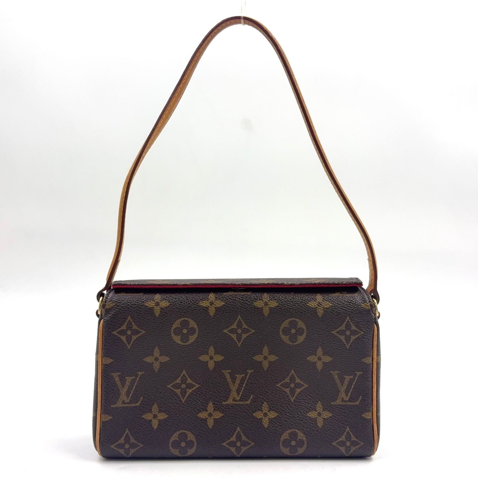 Louis Vuitton Recital Monogram Leather Brown Handbag Gold