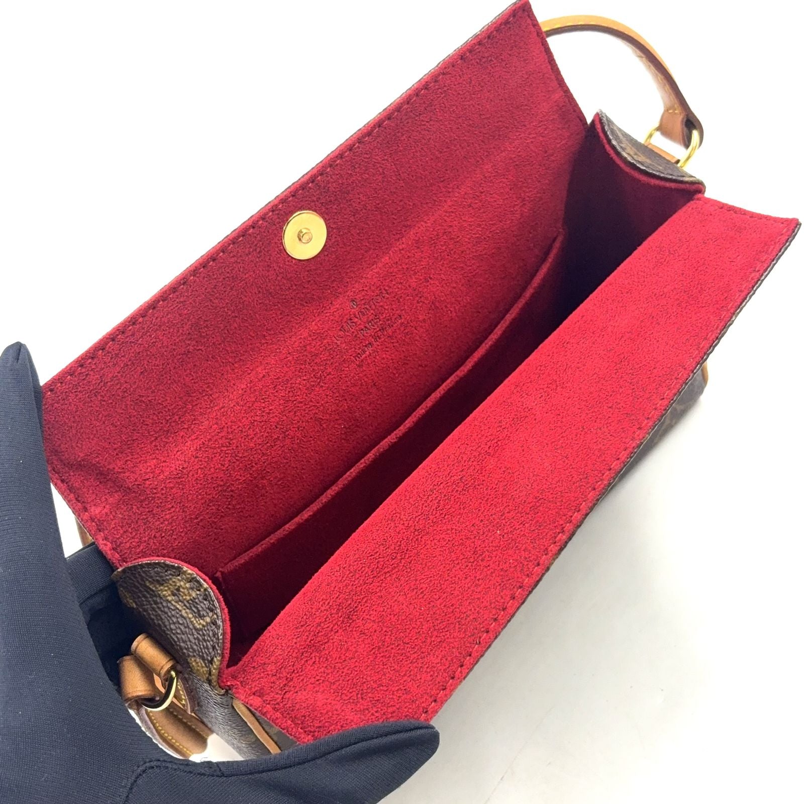 Louis Vuitton Recital Monogram Leather Brown Handbag Gold — view 6