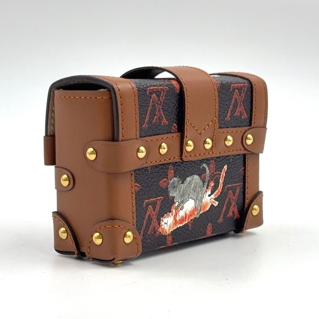 Louis Vuitton Essential Trunk Catgram Leather Brown Black Back Charm Gold — view 2