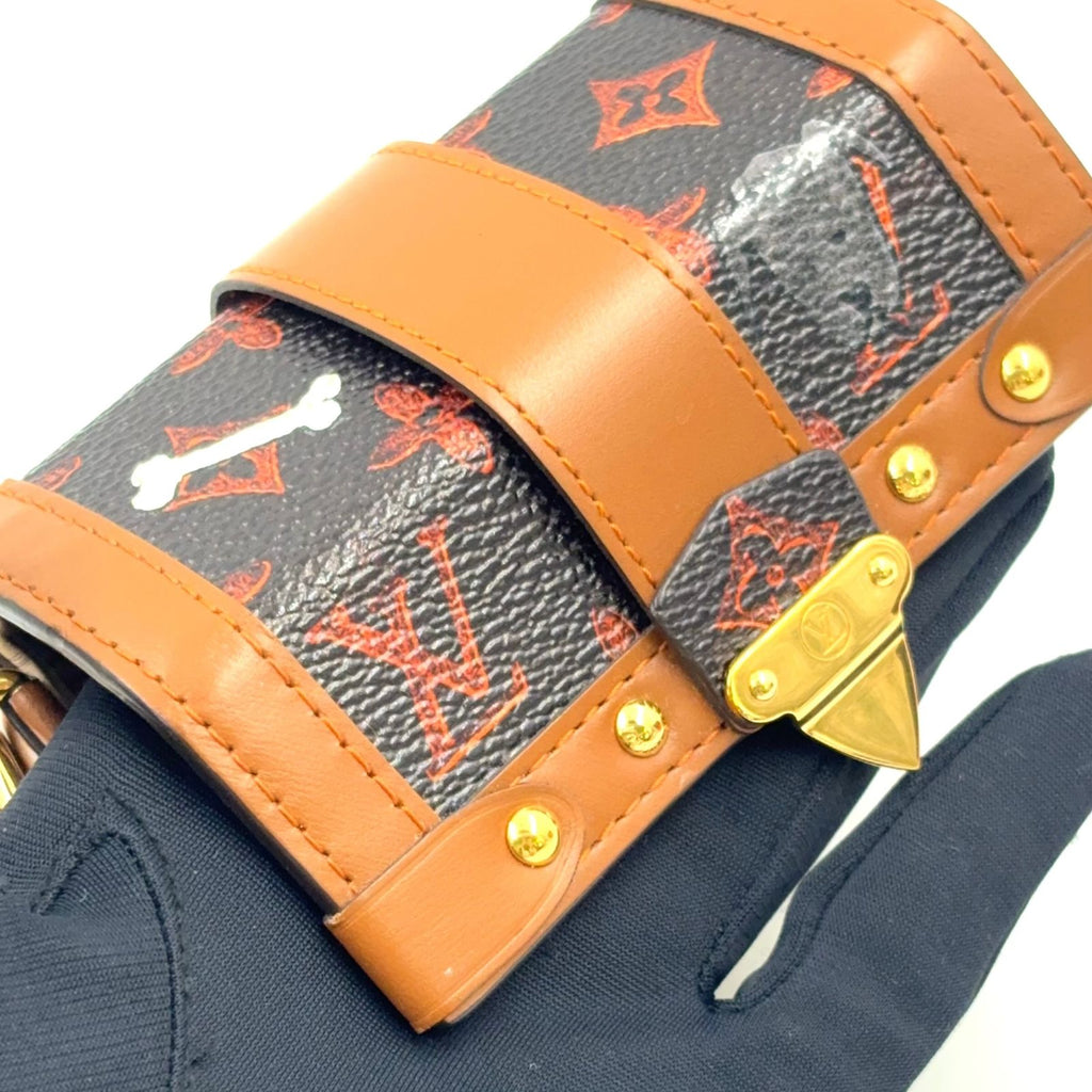 Louis Vuitton Essential Trunk Catgram Leather Brown Black Back Charm Gold — view 8