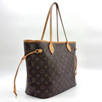 Louis Vuitton Neverfull MM Monogram Leather Brown Tote Bag Gold — view 2
