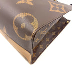 Louis Vuitton On The Go MM Monogram Giant Leather Brown Black Light Tote Bag Gold — view 7