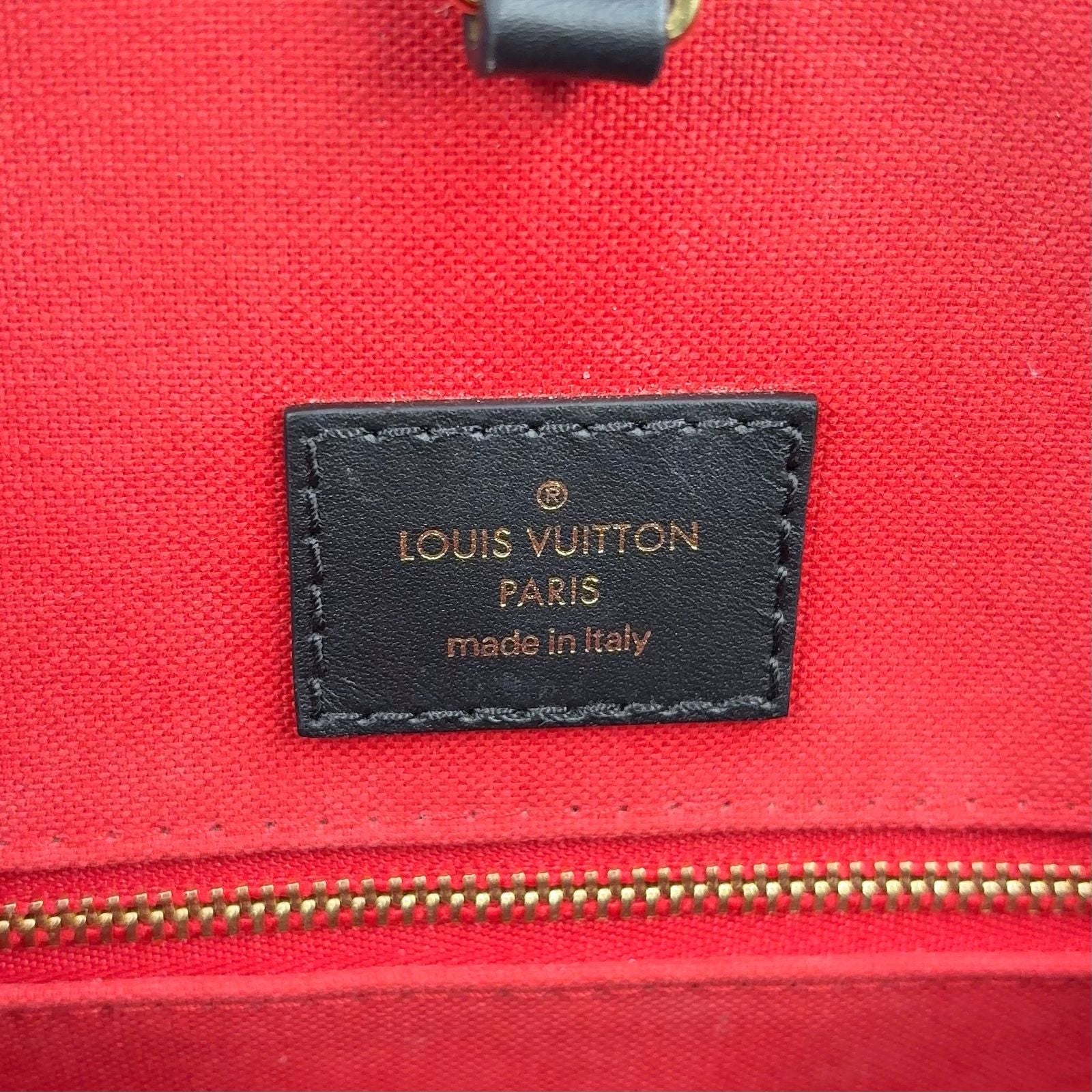 Louis Vuitton On The Go MM Monogram Giant Leather Brown Black Light Tote Bag Gold — view 4