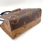 Louis Vuitton On The Go MM Monogram Giant Leather Brown Black Light Tote Bag Gold — view 6