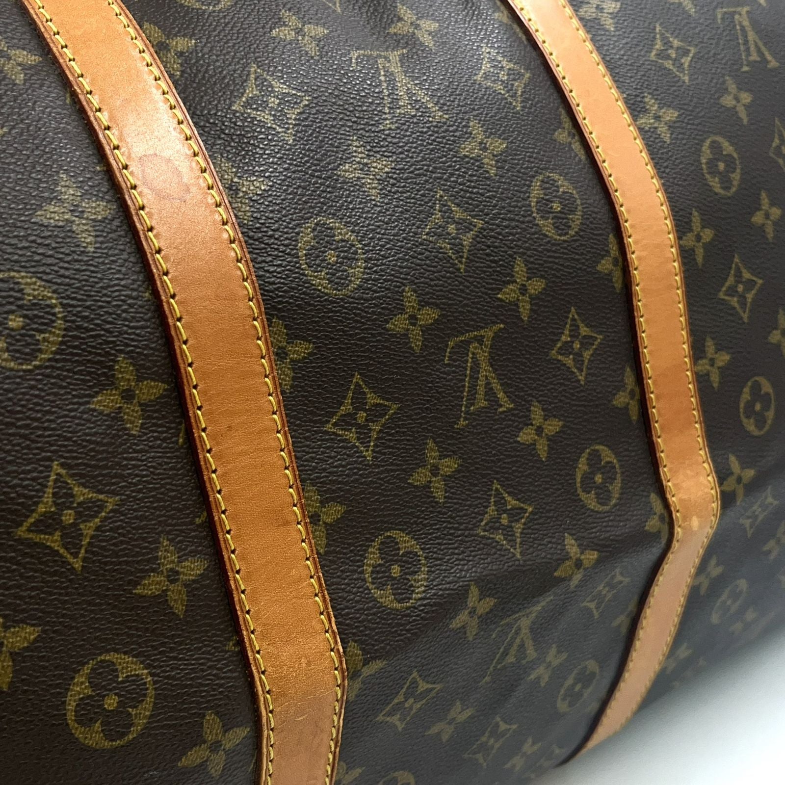 Louis Vuitton Keepall Bandouliere 60 Monogram Leather Brown Light Boston Bag — view 8