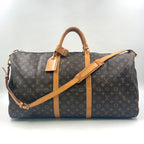 Louis Vuitton Keepall Bandouliere 60 Monogram Leather Brown Light Boston Bag