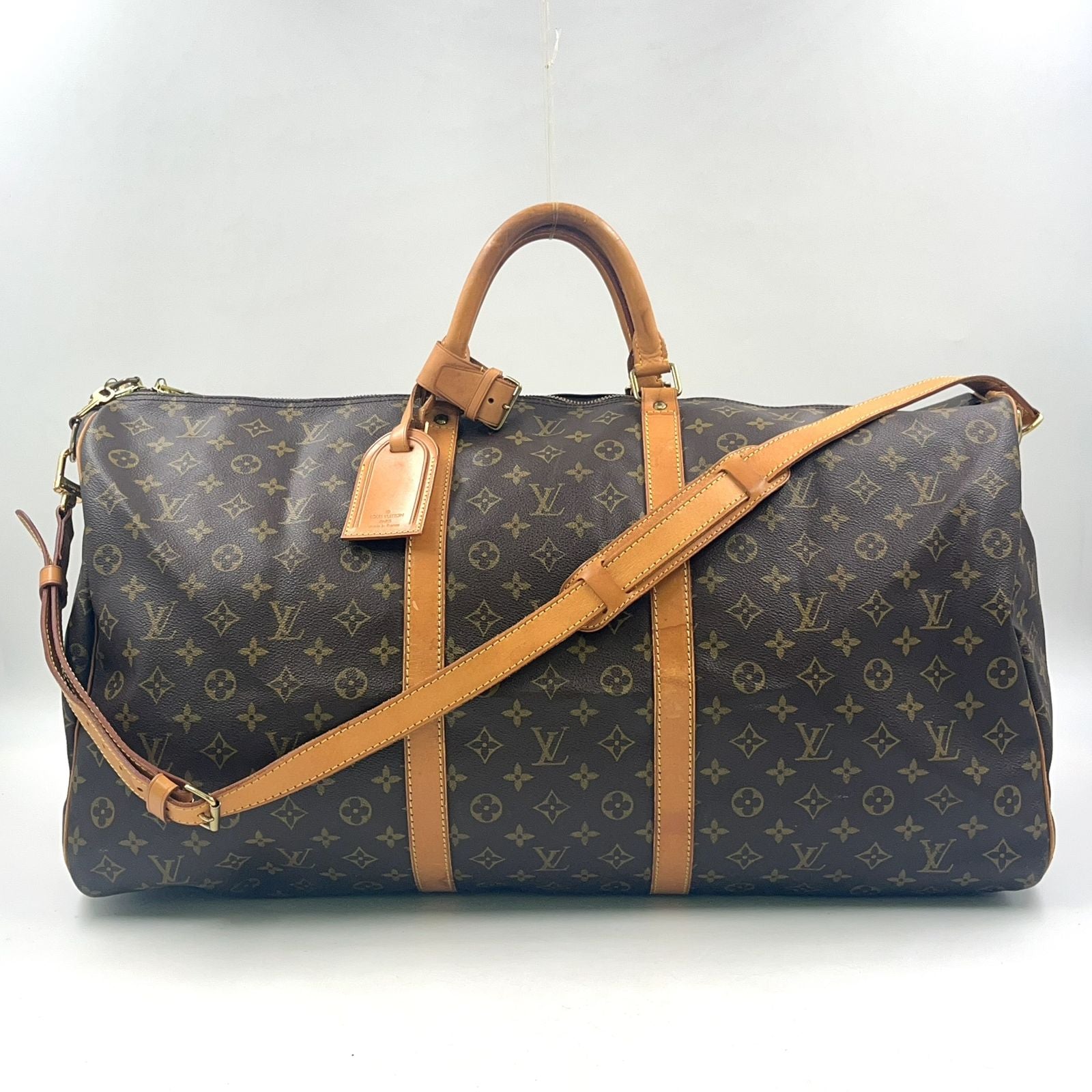 Louis Vuitton Keepall Bandouliere 60 Monogram Leather Brown Light Boston Bag