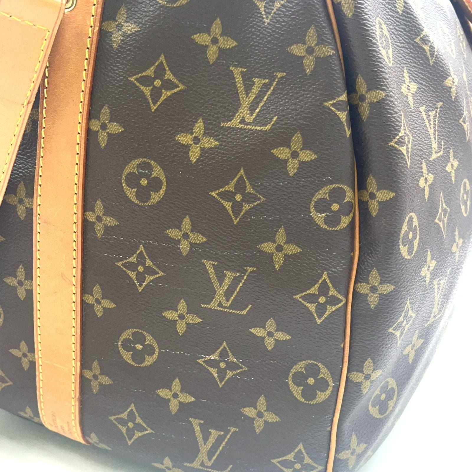 Louis Vuitton Keepall Bandouliere 60 Monogram Leather Brown Light Boston Bag — view 7