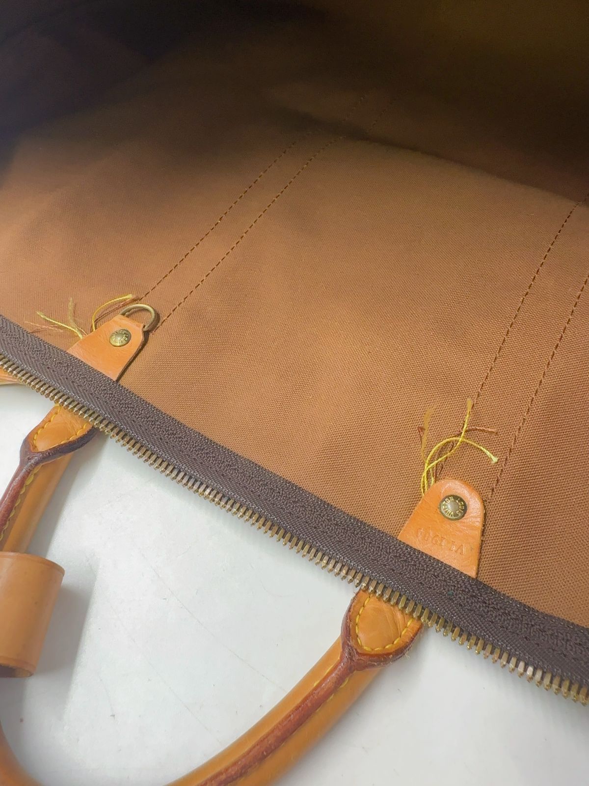 Louis Vuitton Keepall Bandouliere 60 Monogram Leather Brown Light Boston Bag — view 6