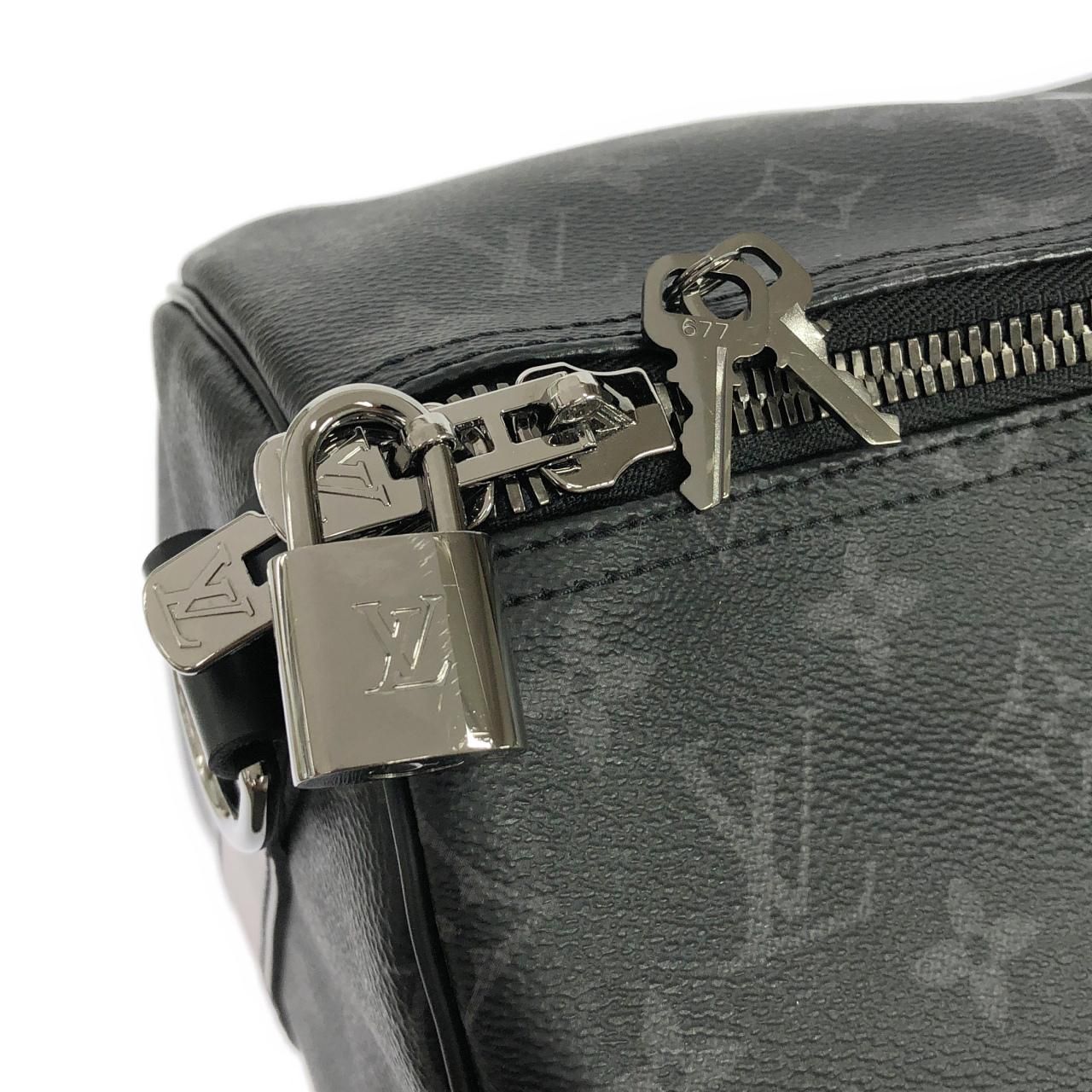 Louis Vuitton Monogram Eclipse Keepall Bandouliere 55 Boston Bag — view 3