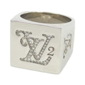 Louis Vuitton Bague Squared LV Strass M Ring