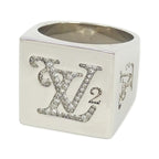 Louis Vuitton Bague Squared LV Strass M Ring
