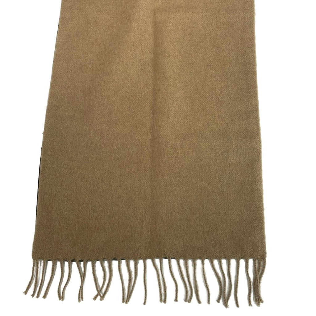 Hermes Scarf Dark Brown Yellow Reversible Wool Cashmere — view 4