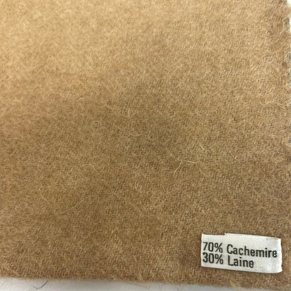 Hermes Scarf Dark Brown Yellow Reversible Wool Cashmere — view 3