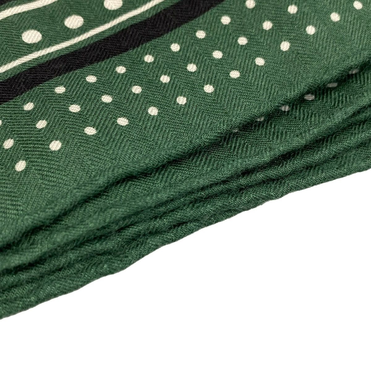 Hermes Shawl Carre Geant 140 Green les Cles Bandana Cashmere Silk Scarf — view 4