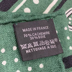 Hermes Shawl Carre Geant 140 Green les Cles Bandana Cashmere Silk Scarf — view 3