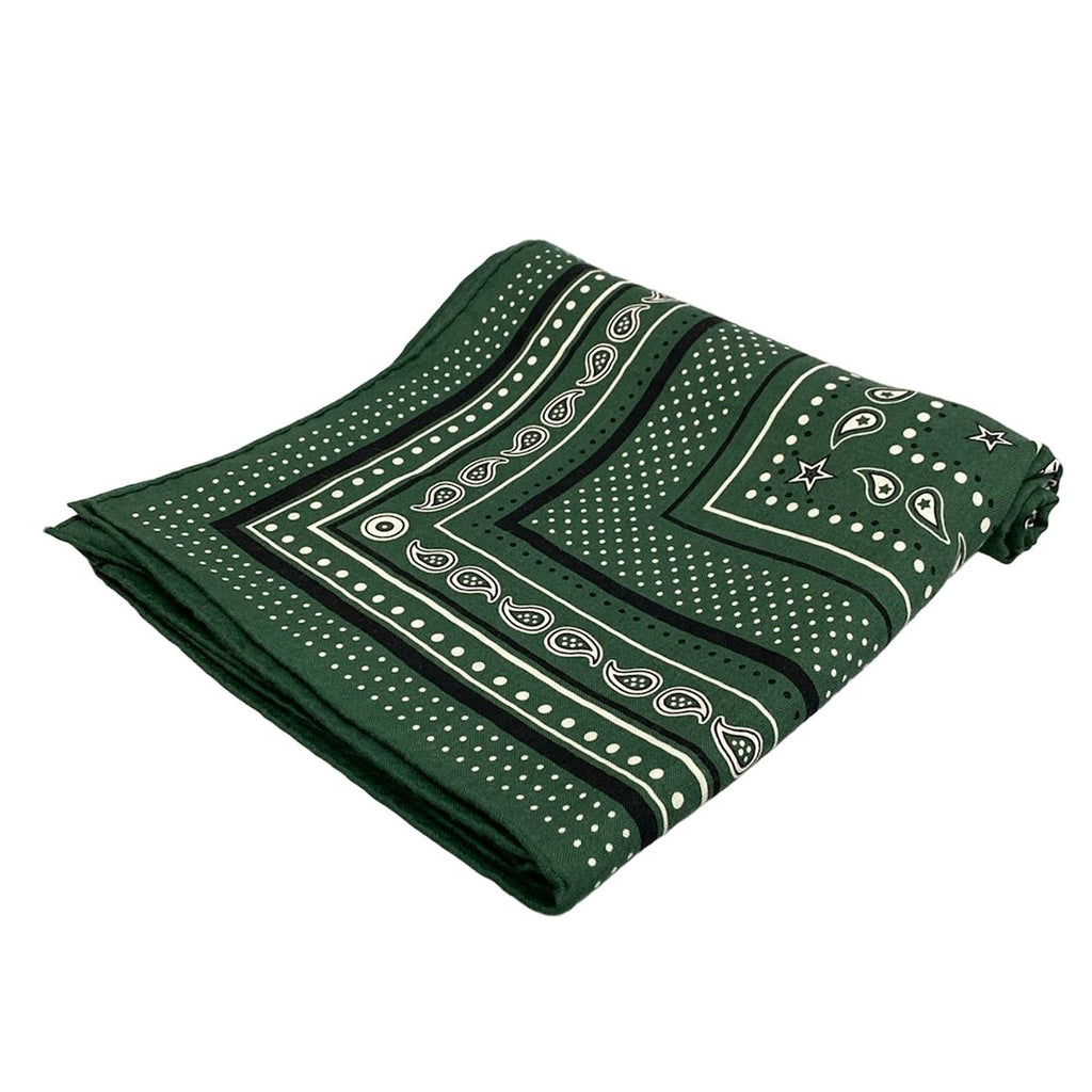 Hermes Shawl Carre Geant 140 Green les Cles Bandana Cashmere Silk Scarf