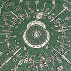 Hermes Shawl Carre Geant 140 Green les Cles Bandana Cashmere Silk Scarf — view 6