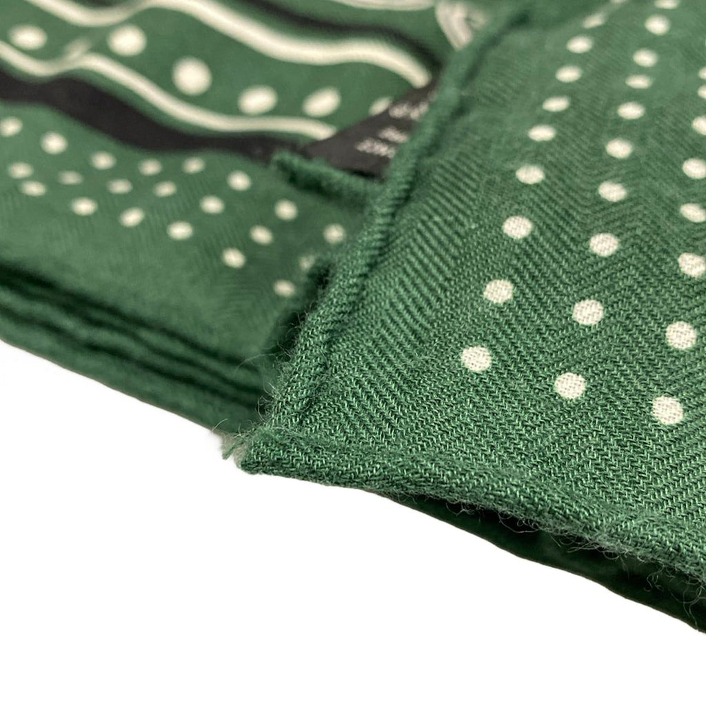 Hermes Shawl Carre Geant 140 Green les Cles Bandana Cashmere Silk Scarf — view 5