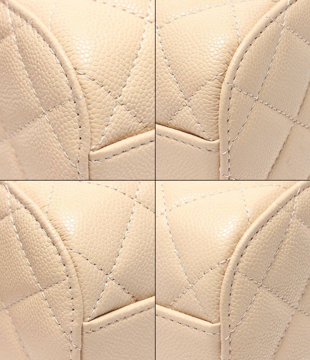 Chanel 2-Way Chain Shoulder Bag Mini Crossbody Gold Caviar Leather Quilted — view 5
