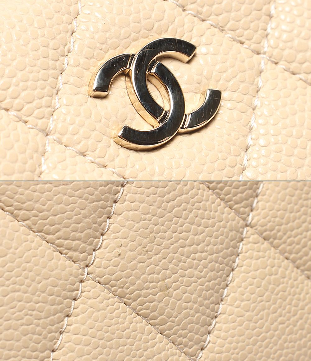 Chanel 2-Way Chain Shoulder Bag Mini Crossbody Gold Caviar Leather Quilted — view 6